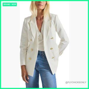 Double-Breasted Blazer with Peak Lapels, Slim Fit, Dry Clean Only